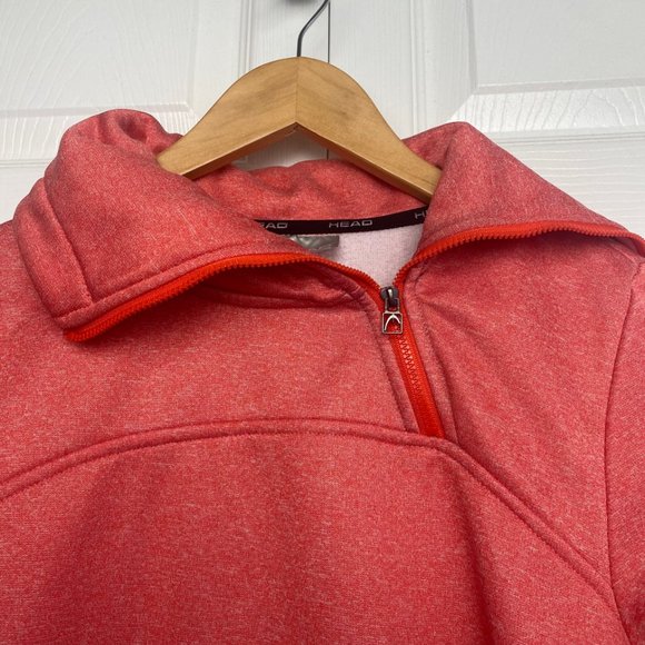 HEAD Womens Pullover Sweatshirt With Zipper Athletic shirt, Orange Size Small - Picture 2 of 10